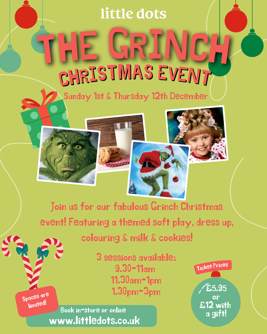 The Grinch Festive Stay & Play - Sunday 1st December